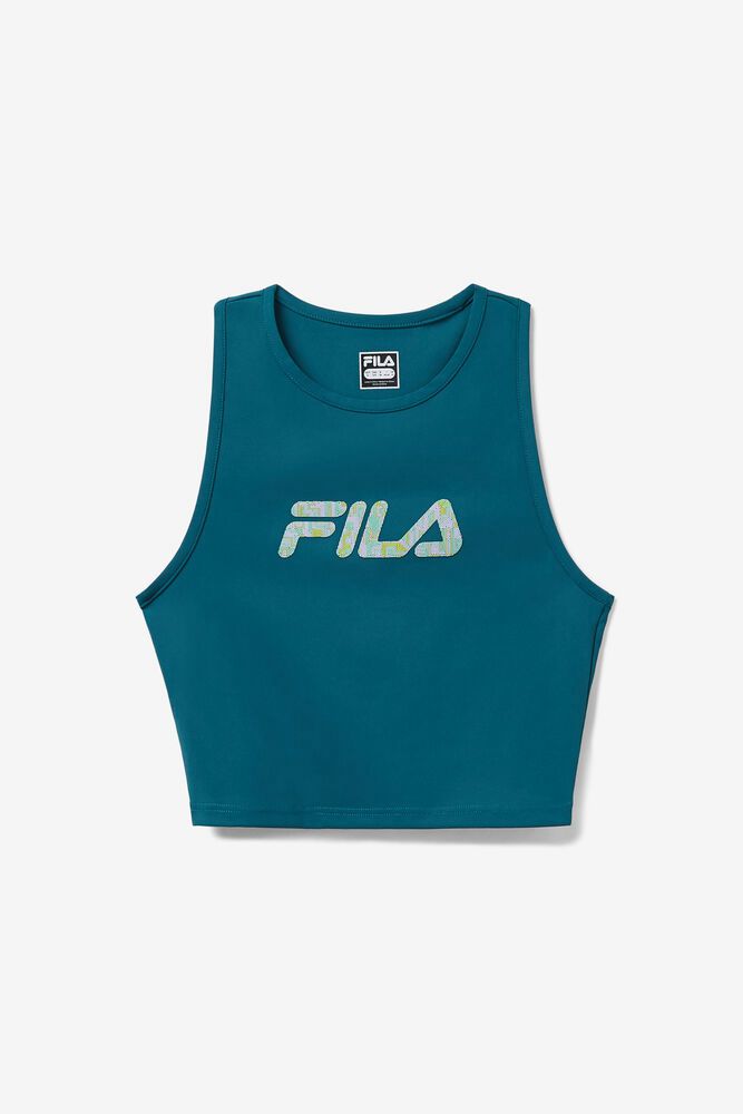 Fila Tank Top Womens Blue - Speed Up Crop - Philippines 4710952-LQ